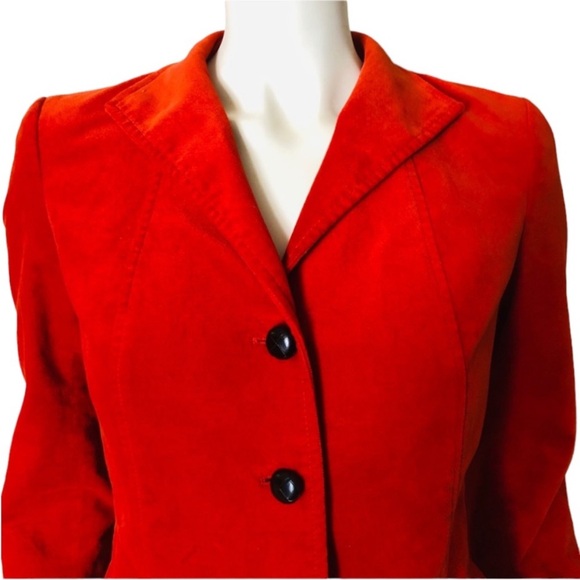Talbots Orange Velvet Blazer - Picture 2 of 7